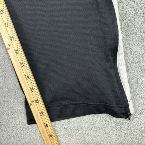 Nike Basketball Pants Men M Black White Striped Ankle Zip Sweatpants Y2K Baggy - Picture 9 of 12